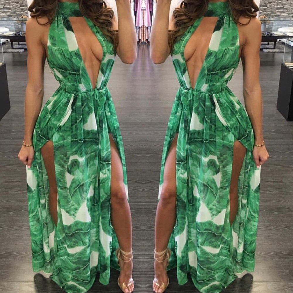 Tropical Print Dress